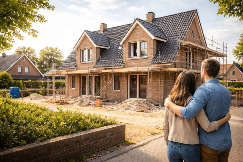 nieuwbouwhuis in aanbouw Hellendoorn